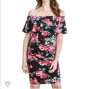 Floral Off the Shoulder Maternity Dress